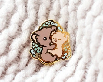Koala Bear Mom and Child Pin | Hug Collectors Hard Enamel Pin Badge | Love Kawaii Aesthetic Birthday Gift for Her | Christmas Present