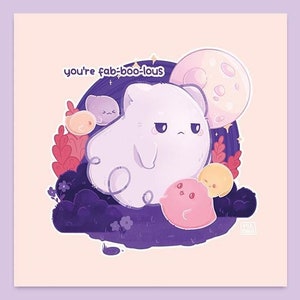 You Are Fabulous 15x15 Art Print | Kawaii Halloween Square Art Print | Greeting Card | Linen Cardboard | Home Decor | Wall Art