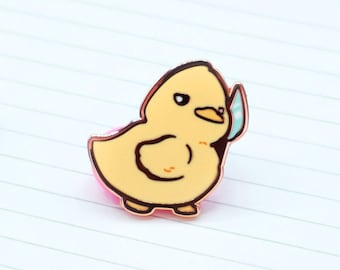 Knife Duck Enamel Pin | Cute Adventurer Hard Enamel Pin | Duckling Knife Art | Kawaii Aesthetic Birthday Gift | Christmas Present