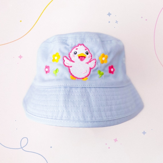 Flower Duck Bucket Hat for Small and Big Children Adults