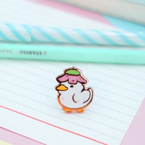 Flower Duck Enamel Pin Cute Adventurer Hard Enamel Pin Duckling Art Kawaii Aesthetic Birthday Gift Christmas Present image 2