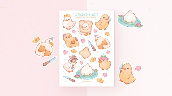 Ducking Awesome Stickers A6 Matter or Glossy Sticker Sheet Duck Vinyl  Sticker Sheet Journaling Children Illustration -  Ireland