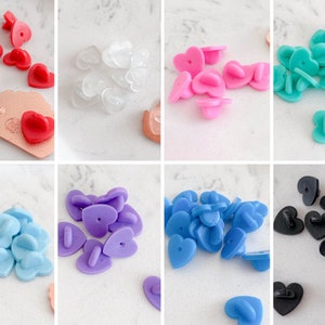 6 Rubber Pin Backs Clutches | Different Colors |  Enamel Pin Lock | Enamel Pin Backing Pin | Enamel Pin Extras