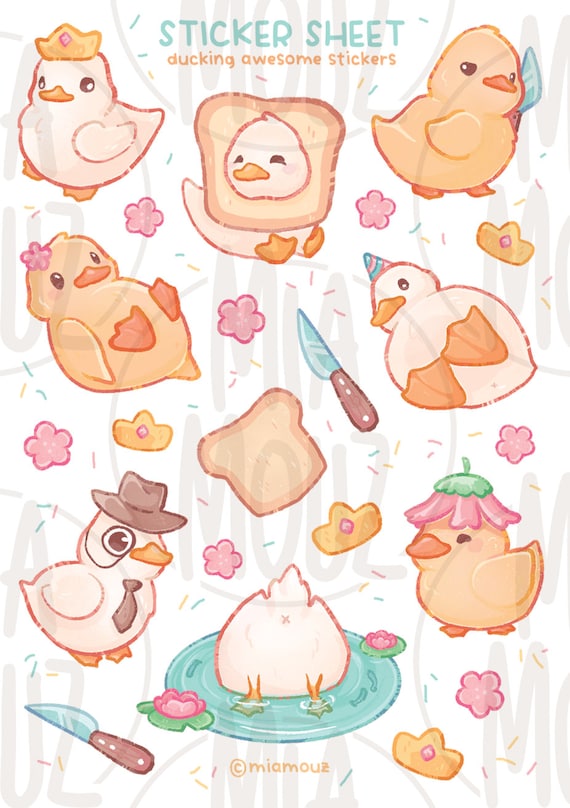 CLEARANCE Cloud Duck Puffy Stickers | Kawaii Korean Sticker | Card Making |  Home Decoration | Cute Embellishments | Stationery & Scrapbooking Supplies