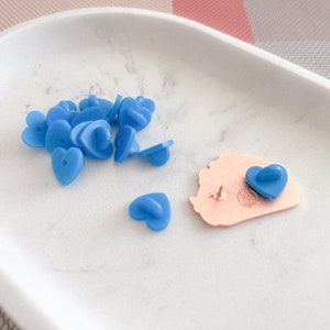 6 Gummi Herz Pin Verschlüsse Verschiedene Farben Pinverschluss Emaille Pin Rückseite Extras für Pins image 7