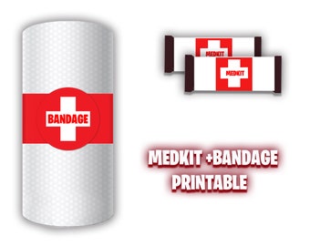 Fortnite Medkit Etsy - medkit bandage label printable