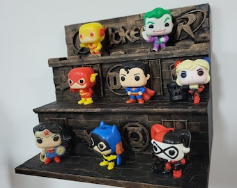 Funko Pop abschließbares Wandregal mit Display Funko Pop / Stage Funko Pop Regal | Funko Pop Display | Schwebendes Regaldekor zur Präsentation von Funko Pop