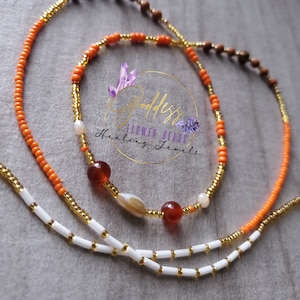 Embrace &quot;Carnelian Waist Beads&quot; sacral chakra waist beads, Carnelian waistbea