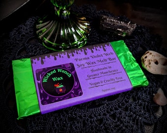 Parma Violets Wax Melt Bar, Spiderweb Dark Academia gift, Gothic Witchy Pagan Wax Melts, Highly Scented Strong Soy Vegan Eco Wax Melts,