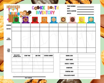 Hoja de inventario del puesto de galletas de las Girl Scouts 2026 (Little Brownie Bakers). Descarga digital