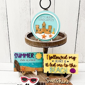 Summer Beach Tiered Tray, Summer, Summer Decor, Summer Signs, Beach, Beach Decor, Beach Signs, Beach Tiered Tray, Sandcastle, Beach Lover