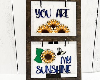 You Are My Sunshine Easel, Sunflowers, Sunflower Decor, Home Decor, Kitchen Decor, Sunflower Tiered Tray, Fall, Fall Decor, Fall Tiered Tray
