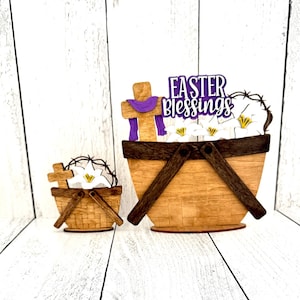 Christian Themed Basket, Christian Easter, Easter Decor, He Is Risen, Happy Easter, Christian Decor, Religious Easter, Resurrection, Lilies