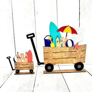 Sand Castle Interchangeable Wagon, Beach, Beach Decor, Summer, Summer Decor, Sand Castle, Beach Tiered Tray, Summer Tiered Tray, Beach House