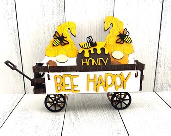 Bee Themed Wagon Inserts, Bee, Bee Decor, Bee Keeper, Bee Signs, Bee Tiered Tray, Gnomes, Spring Gnome, Summer Gnome, Summer Decor