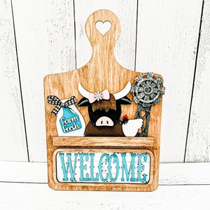 Highland Cow Breadboard, Highland Cow Decor, Highland Cow, Farmhouse Decor, Highland Cow Gifts, Country Decor, Kitchen Decor, Entryway Decor