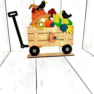 Fall Scarecrow Interchangeable Wagon, Fall Decor, Fall Signs, Scarecrow, Scarecrow Decor, Fall Home Decor, Kitchen Decor, Interchangeable