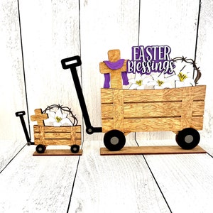 Christian Themed Wagon, Christian Easter, Easter Decor, He Is Risen, Happy Easter, Christian Decor, Religious Easter, Resurrection, Lilies