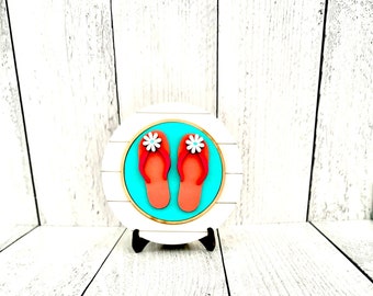 Summer Flip Flops Insert, Flip Flop Decor, Beach Decor, Summer Decor, Flip Flop Sign, Farmhouse Summer Decor, Beach Tiered Tray, Summer Sign