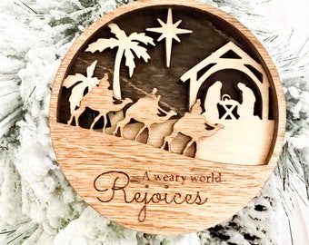 Nativity Ornament, Christmas Ornament, Nativity Scene, Christian Ornament, Religious Ornament, Personalized Ornament, Nativity Decor