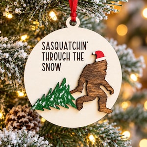 Bigfoot Christmas Ornament, Sasquatch Ornament, Rustic Christmas Decor, Bigfoot Gift, Sasquatch Gift, Cryptid Ornament, Yeti Gift