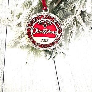 Adorno navideño personalizado 2026, Adorno familiar, Adorno para la primera Navidad imagen 1