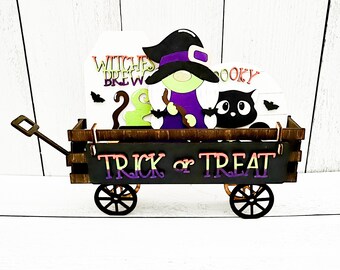 Witch Halloween Wagon, Halloween, Halloween Decor, Halloween Signs, Halloween Tiered Tray, Witch, Witch Decor, Witch Signs, Spooky Decor