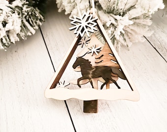 Horse Christmas Ornament, Horse Lover, Farmhouse Ornament, Horse Gift, Pet Ornament, Horse Keepsake, Personalized, Farm Ornament