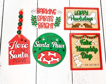 Dog Christmas Tiered Tray, Dog Tiered Tray, Christmas Tiered Tray, Dog Decor, Christmas Decor, Dog Lover, Dog Lover Gift, Dog Mom, Santa