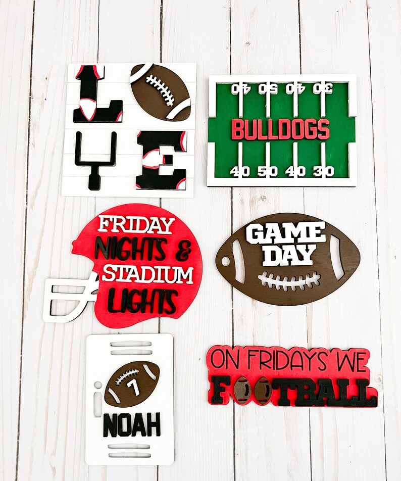 High School Football Tiered Tray, Football Decor, Football Signs, High School Football, Personalized Football Sign, Football Player image 2