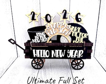 Hello New Year Wagon, New Years Eve, New Year Decor, New Year, Happy New Year, New Year Tiered Tray, New Year Signs, 2027, 2027 Decor, Party