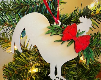 Rooster Ornament, Chicken Ornament, Farm Ornament, Chicken Decor, Chicken Lover, Farm Gift, Farmhouse Ornament