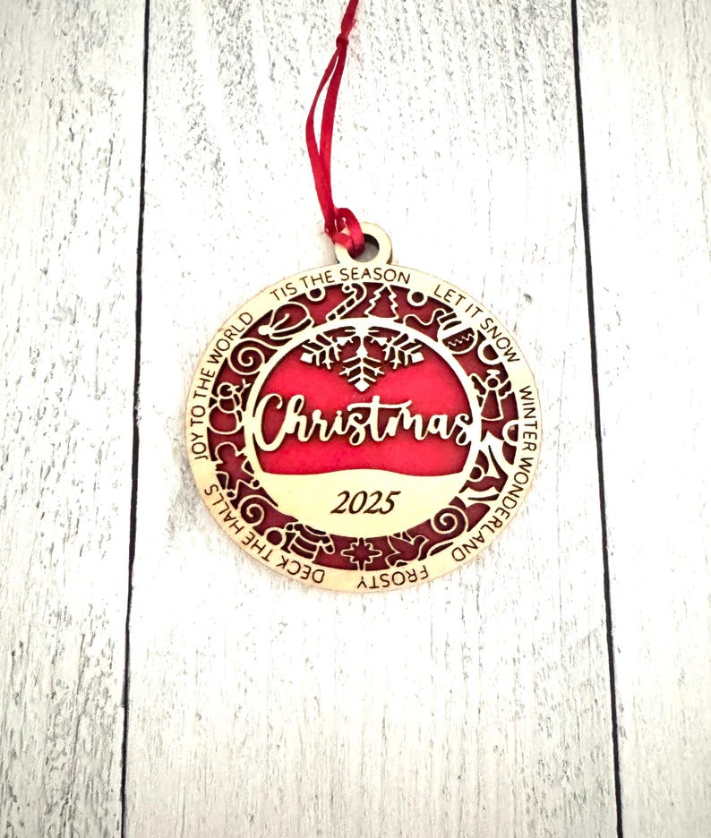 Adorno navideño personalizado 2026, Adorno familiar, Adorno para la primera Navidad imagen 4