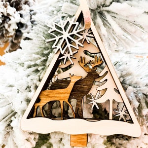 Deer Christmas Ornament, Deer Ornament, Hunter Ornament, Hunting Gift, Hunter Ornament, Reindeer Ornament, Hunting Ornament, Deer Decor