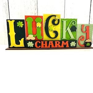 St Patricks Day Word Blocks, St Patricks Day, St Patricks Day Decor, St Patricks Day Sign, Irish, Irish Decor, Irish Sign, Pot of Gold