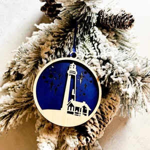 Lighthouse Ornament, Lighthouse Decor, Beach Ornament, Coastal Ornament, Personalized Ornament, Nautical Ornament, Lighthouse Gift, Beach