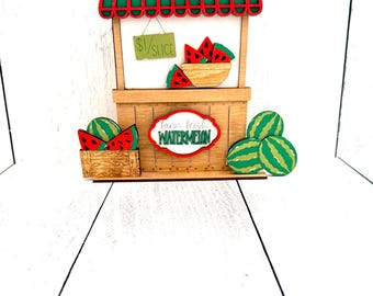 Watermelon Interchangeable Market Stand, Watermelon Tiered Tray Decor, Watermelon Decor, Summer Decor, Watermelon Kitchen Decor, Summer