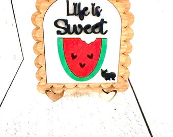 Life Is Sweet Watermelon Mini Arch, Farmhouse Summer Decor, Farmhouse Decor, Watermelon Sign, Watermelon Decor, Kitchen Decor, Watermelon