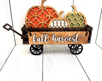 Fall Harvest Wagon, Fall, Fall Decor, Fall Signs, Pumpkin, Pumpkin Decor, Pumpkin Sign, Fall Tiered Tray, Pumpkin Tiered Tray, Kitchen Decor
