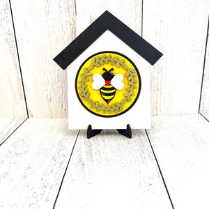 Bee Interchangeable Frame, Bee, Bee Signs, Bee Decor, Bee Tiered Tray, Interchangeable, Bee Gift, Bee Keeper, Save The Bees, Bee Hive