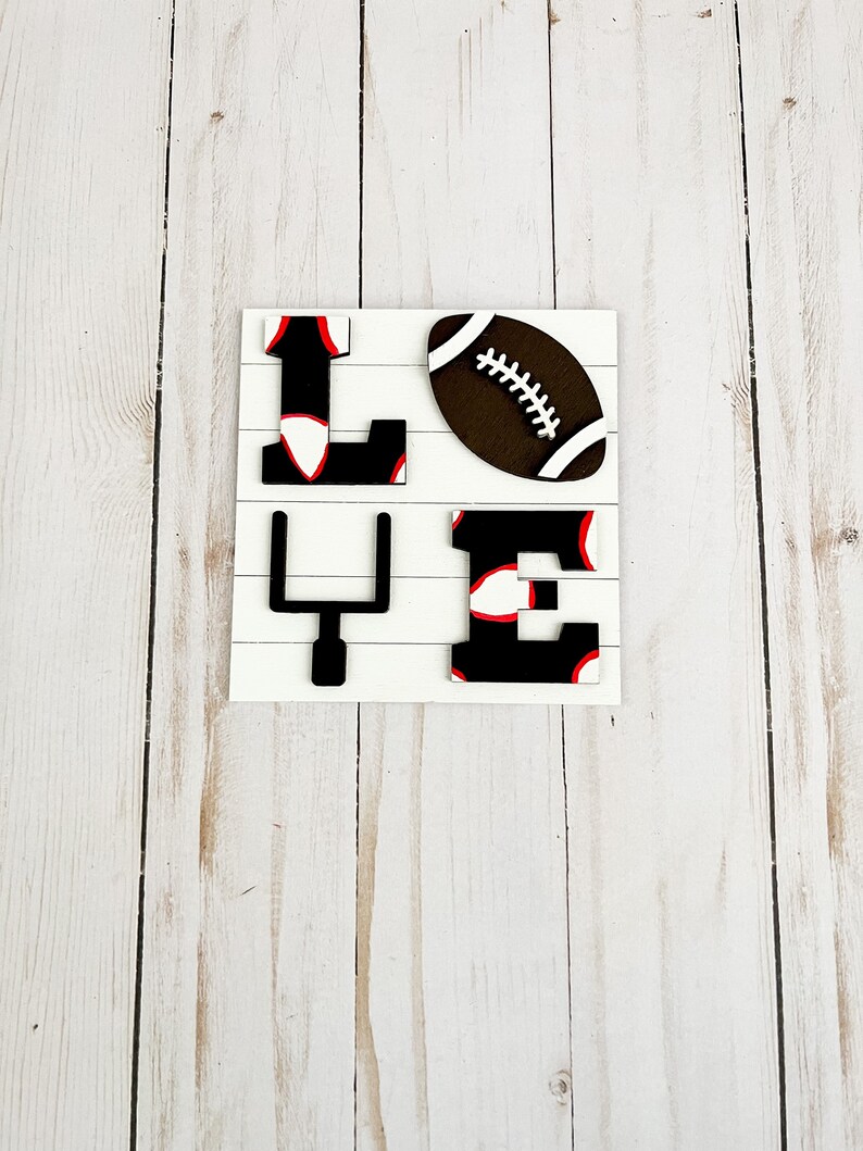 High School Football Tiered Tray, Football Decor, Football Signs, High School Football, Personalized Football Sign, Football Player LOVE Sign