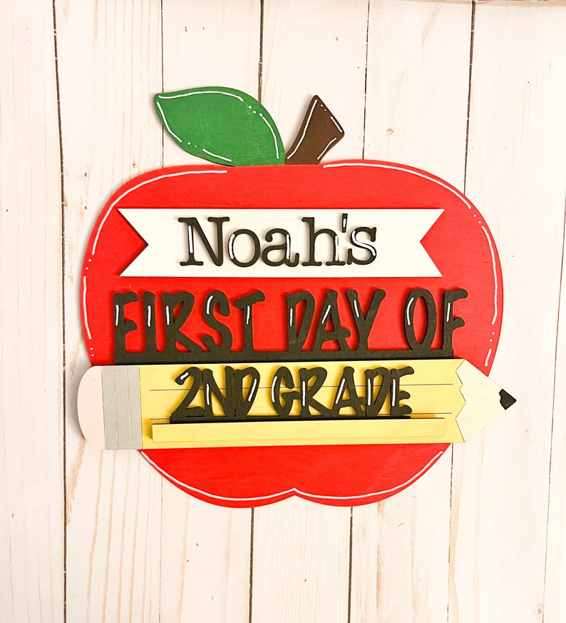 Back to School Apple Sign First Day of School Last Day of Etsy