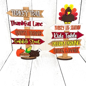 Thanksgiving Street Sign, Thanksgiving Decor, Thanksgiving Centerpiece, Turkey Decor, Pilgrim Decor, Kitchen Decor, Farmhouse Decor, Turkey