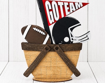Football Interchangeable Basket Insert, Football Decor, Football Tiered Tray, Game Day Decor, Football Sign, Sports Decor, Team Spirit Decor