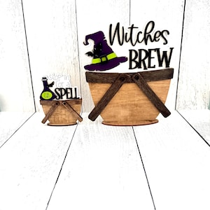 Witch Themed Basket, Witch Decor, Halloween Decor, Witch Tiered Tray, Halloween Tiered Tray, Witchy Decor, Halloween Witch, Spooky Decor
