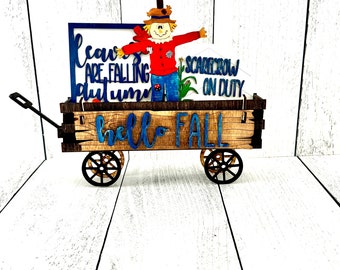 Fall Scarecrow Interchangeable Wagon, Fall Decor, Scarecrow Decoration, Fall Home Decor, Fall Sign, Scarecrow Decor, Hello Fall, Scarecrow