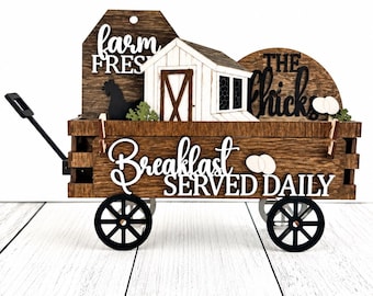 Farm Fresh Eggs Wagon, Chicken Coop Sign, Farmhouse Kitchen Decor, Chicken Sign, Country Kitchen, Farm Decor, Chicken Lover Gift
