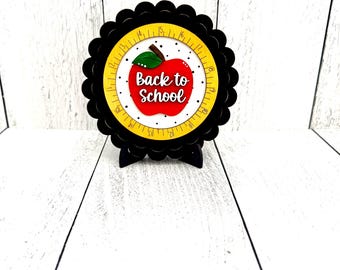 Back To School Round Insert, School Apple Decor, Teacher Tiered Tray Decor, Back To School Decor, Classroom Decor, Back To School Sign