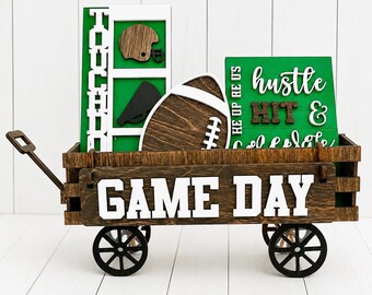 Football Interchangeable Wagon, Game Day Decor, Football Signs, Football Tiered Tray, Sports Decor, Tailgate Decor, Football Season