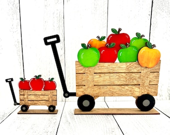 Apple Interchangeable Wagon, Apples, Apple Decor, Apple Tiered Tray, Apple Signs, Farmhouse Decor, Kitchen Decor, Fall Decor, Home Decor